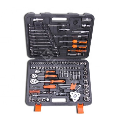 Harden Professional Chrome Vanadium 1/2"& 3/8" &1/4" 120+2PCS Car Repair Hand Tool Kit for Home Use